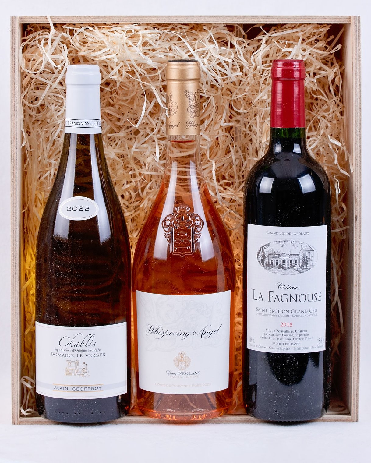 Three Bottle Wooden Box